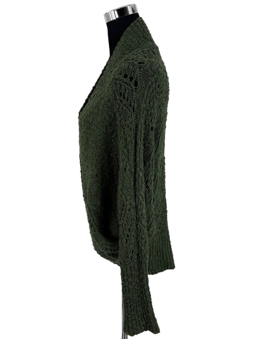 Anthropologie Green Slouchy Knit Dolman Sleeve Open Front Cocoon Cardigan S Boho - Picture 7 of 16